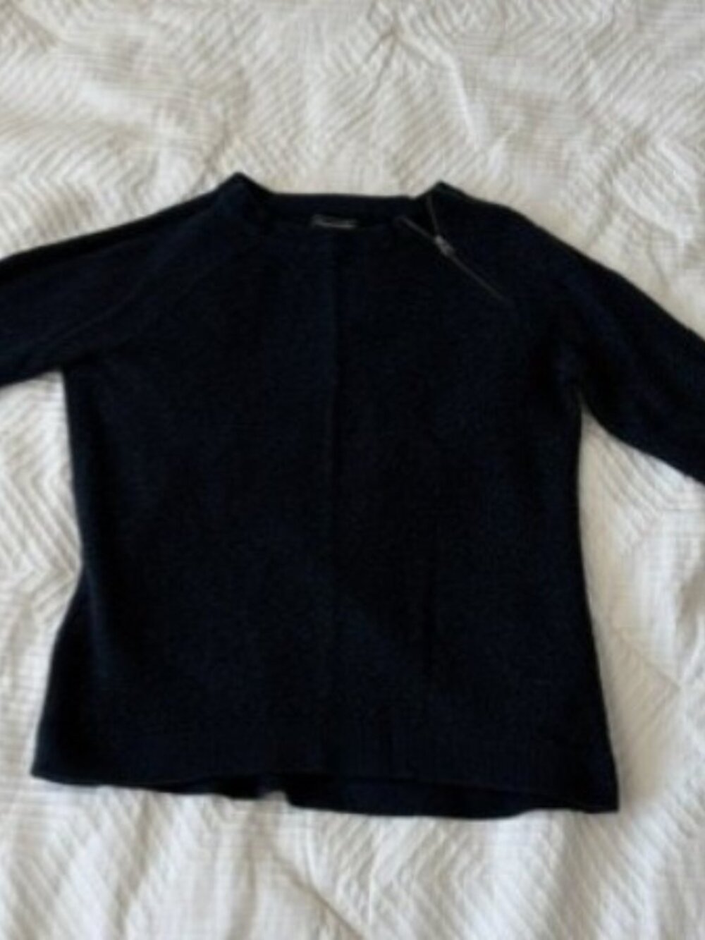 Abercrombie & Fitch Navy Blue Zip Detail Crewneck Sweater | Size XS